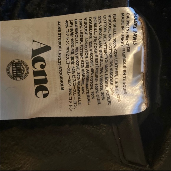Acne Studios Black Leather Biker Jacket DE 36 or US 4 - Picture 6 of 7